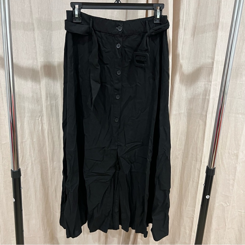 Zara Black Maxi Skirt with Button Detail